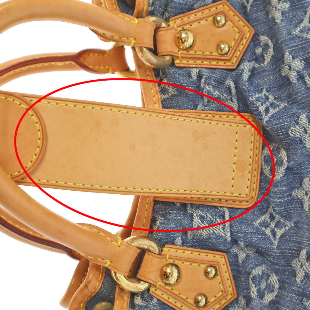 LOUIS VUITTON Pleaty Handbag Monogram Denim Blue - Picture 10 of 11